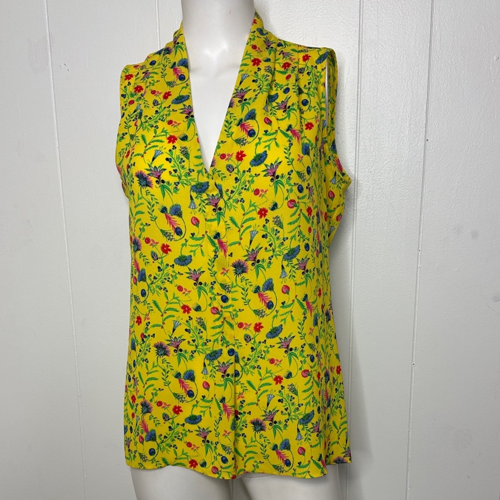 yellow floral top size S Rose + olive